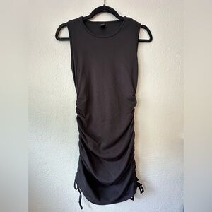 Black Bodycon Adjustable Hem Dress